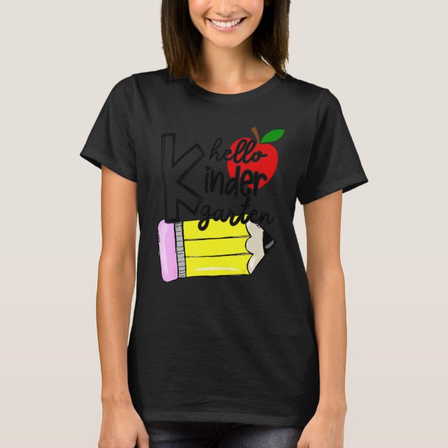 Camiseta Hola, Equipo De Kindergarten, Kinder, de vuelta al (Anverso)