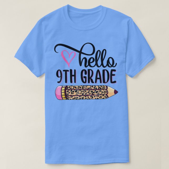 Camiseta Hola, equipo de noveno grado. De vuelta a la escue (Diseño del anverso)