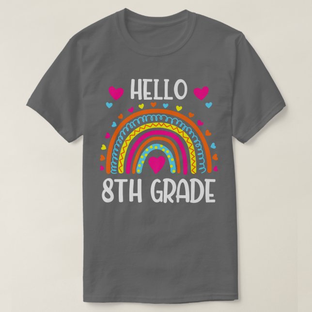 Camiseta Hola, equipo de octavo grado, 8° grado de vuelta a (Diseño del anverso)