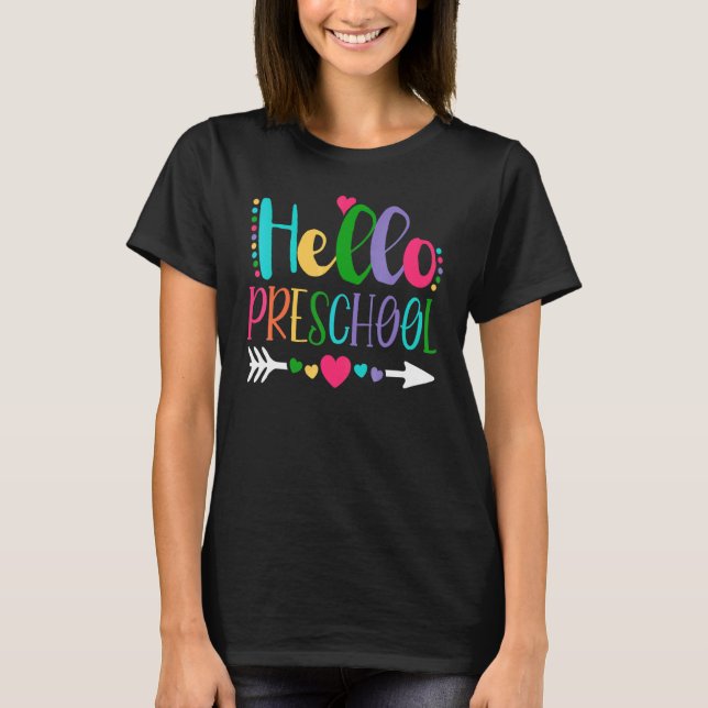 Camiseta Hola Equipo De Preescolar Kinder De Vuelta Al Prof (Anverso)