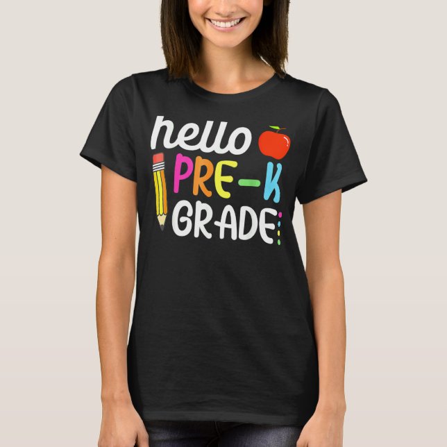 Camiseta Hola Equipo De Preescolar Preescolar K De Vuelta A (Anverso)