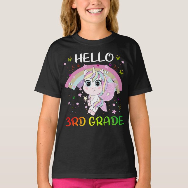 Camiseta Hola, equipo de profesores de 3º grado Unicorn de  (Anverso)
