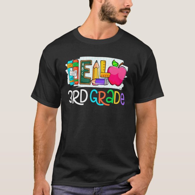 Camiseta Hola equipo de profesores de 3er grado Retro III d (Anverso)