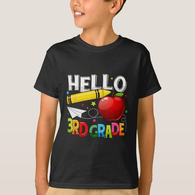 Camiseta Hola equipo de profesores de tercer grado Encuadra (Anverso)