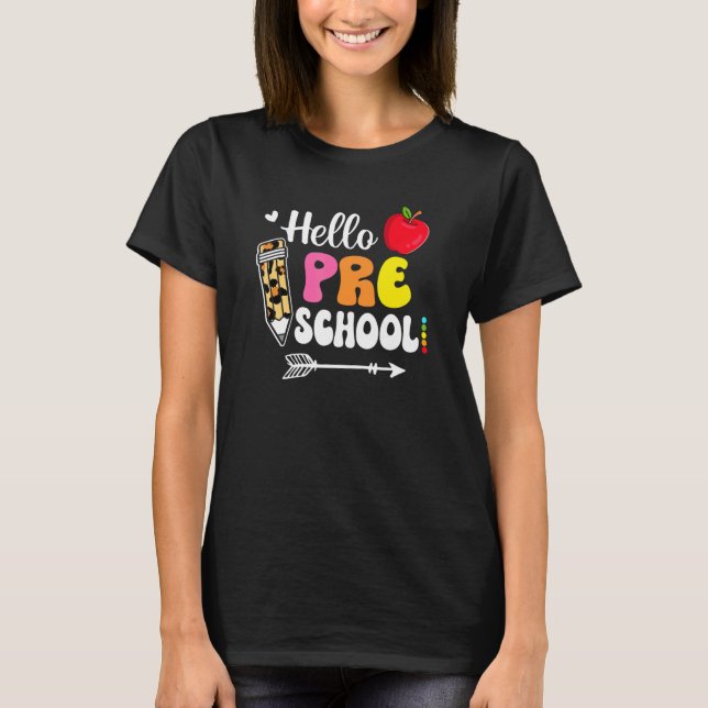 Camiseta Hola Escuadrón Preescolar Mi Primer Día Escolar (Anverso)