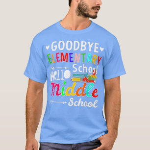 Camiseta Hola Escuela Primaria de Graduación Media (
