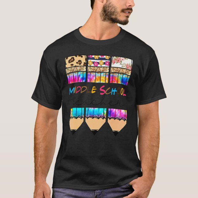 Camiseta Hola escuela secundaria Leopard Tie Dye Pencil Cut (Anverso)