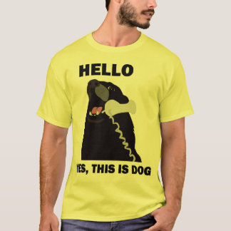 Camiseta HOLA ÉSTE ES SÍ teléfono del teléfono del PERRO
