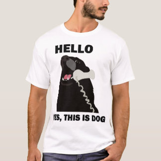 Camiseta HOLA ÉSTE ES SÍ teléfono del teléfono del PERRO