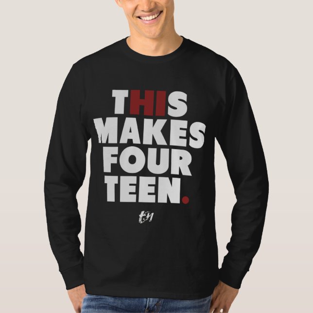 Camiseta Hola esto hace catorce (Anverso)