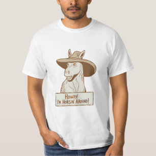Camiseta ¡Hola! Estoy Cabalgando - Sombrero de Vaquero de C
