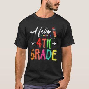 Camiseta Hola estudiante de cuarto grado de vuelta a la esc