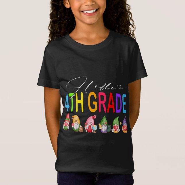 Camiseta Hola estudiante de cuarto grado de vuelta a la esc (Anverso)