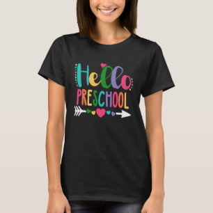 Camiseta Hola Estudiante De Enseñanza De Corazón De Preesco