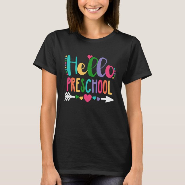 Camiseta Hola Estudiante De Enseñanza De Corazón De Preesco (Anverso)