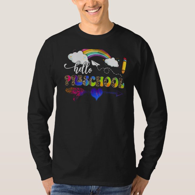 Camiseta Hola Estudiante De Enseñanza De Corazón De Preesco (Anverso)