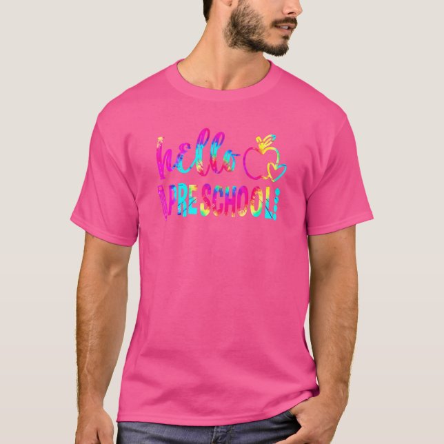 Camiseta Hola Estudiante De Enseñanza De Tejido De Pata De  (Anverso)