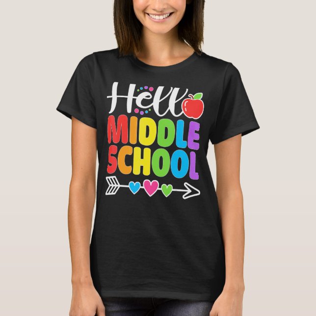 Camiseta Hola, estudiante de enseñanza media de corazón (Anverso)