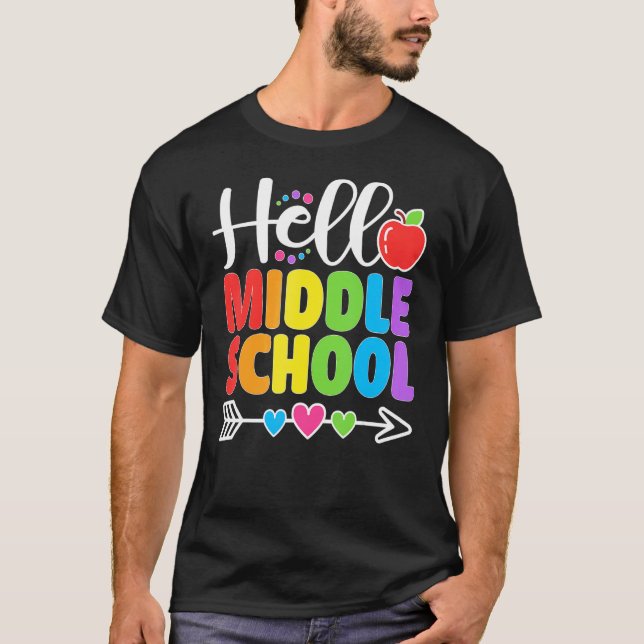 Camiseta Hola, estudiante de enseñanza media de corazón (Anverso)
