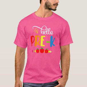 Camiseta Hola, estudiante de preescolar de primaria, bienve