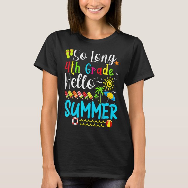 Camiseta Hola, estudiante de verano de 4º grado Hola (Anverso)