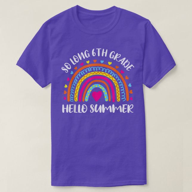 Camiseta Hola, estudiante de verano de 6° grado (Diseño del anverso)