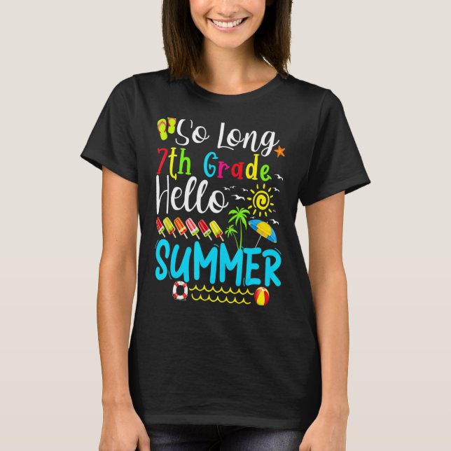 Camiseta Hola, estudiante de verano de 7º grado Hola (Anverso)