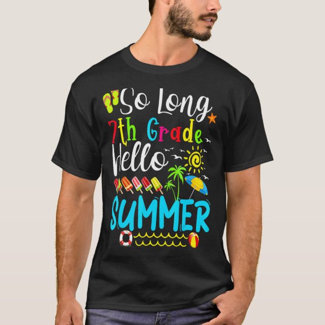 Camiseta Hola, estudiante de verano de 7º grado Hola (Anverso)