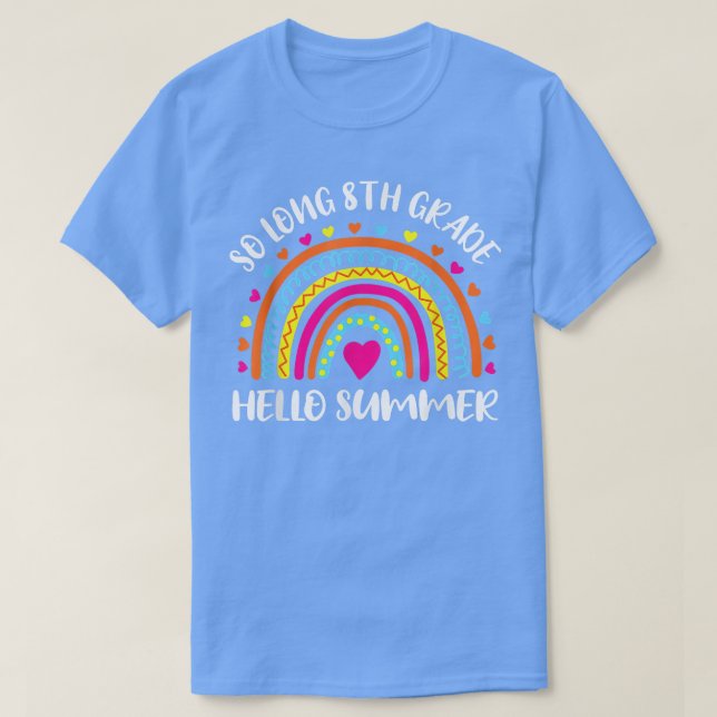 Camiseta Hola, estudiante de verano de clase 8. (Diseño del anverso)
