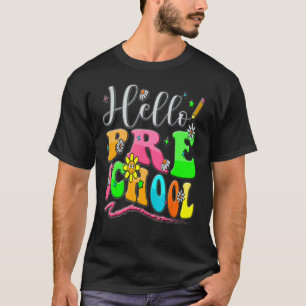 Camiseta Hola estudiante Groovy Retro de profesora de coraz