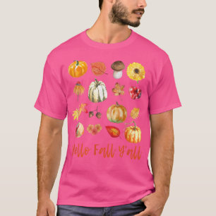 CAMISETA HOLA FALL Y'ALL, AUTUMNAL PUMPKINS, FALL LEAVS W