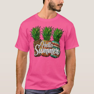 Camiseta Hola familia de vacaciones de verano de piñas y fr
