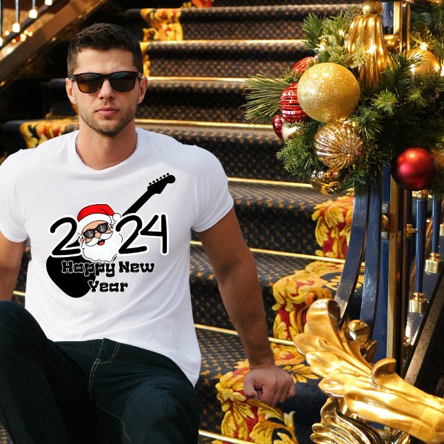 Camiseta Hola Feliz Año Nuevo 2024 Estrella de Santa Rock (Subido por el creador)
