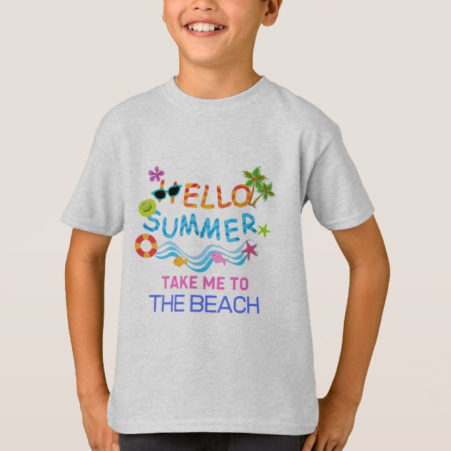 Camiseta Hola Fiesta de la playa del mar de verano T-Shirt (Anverso)