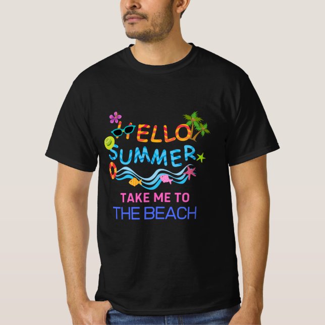 Camiseta Hola Fiesta de la playa del mar de verano T-Shirt (Anverso)