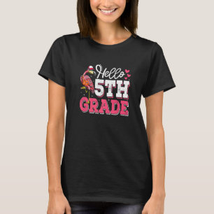 Camiseta Hola Flamingo de 5º Grado Cute De Vuelta A La Escu