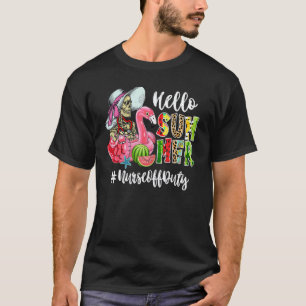 Camiseta Hola Flamingo de flotador de calavera de verano Sa
