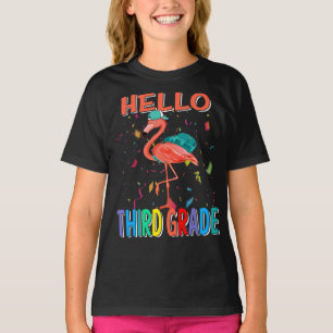 Camiseta Hola Flamingo De Tercer Grado De Vuelta A La Escue