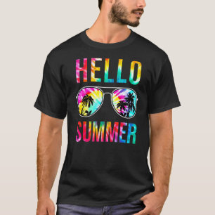 Camiseta Hola gafas de sol de verano Tie Dye Beach Vacacion