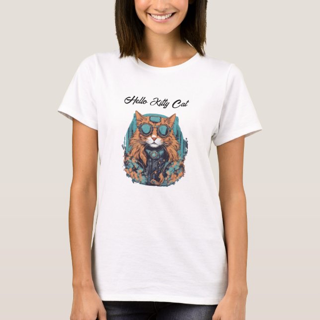Camiseta hola gatito (Anverso)