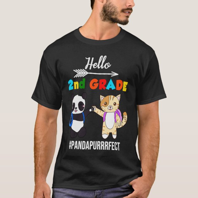 Camiseta Hola, gato gitano de 2º grado, Panda, vuelve a la  (Anverso)