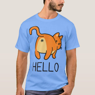 Camiseta Hola Gato Humano Butt Feline Gracioso Saludo A Gat