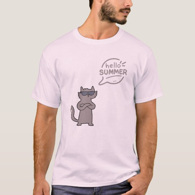 Camiseta hola gatos de verano y amantes del verano (Anverso)