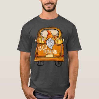 Camiseta Hola Gnome de calabaza Camión de calabaza Otoño Vi
