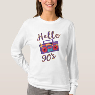Camiseta Hola grabadora de casete de radio de los 90