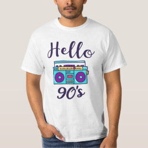 Camiseta Hola grabadora de radio con casete de los 90
