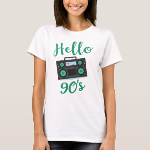 Camiseta Hola grabadora de radio con casete de los 90