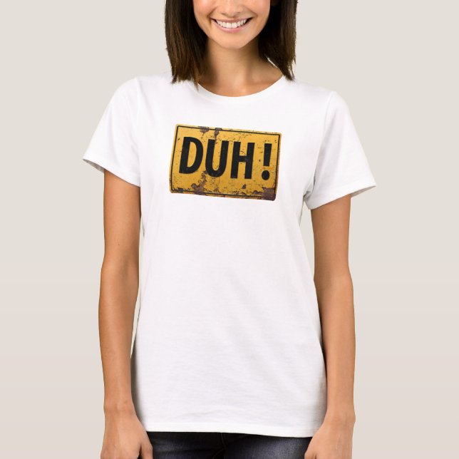 Camiseta ¡HOLA! - Gracioso peligro Metalizado Precaución Ch (Anverso)