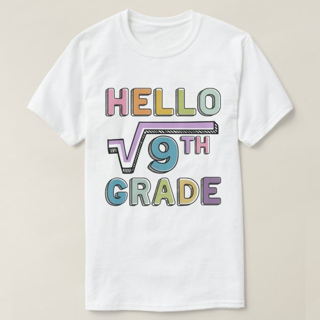 Camiseta Hola Grado 3 Grado Funny Raíz Cuadrada De 9 Math (Diseño del anverso)