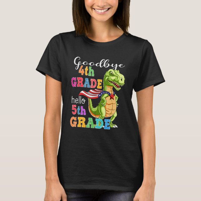 Camiseta Hola Graduado de Dinosaurio de 5º Grado (Anverso)